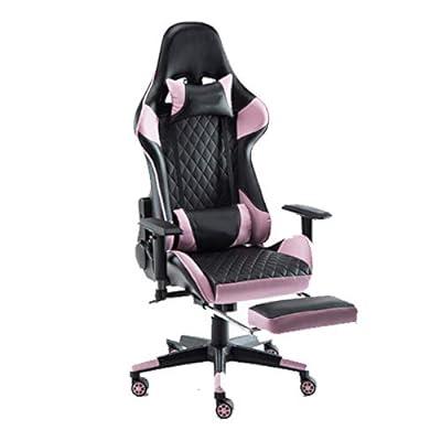GTPLAYER Gaming Chair, Computer Chair with Footrest and Lumbar Support,  Height Adjustable Game Chair with 360°-Swivel Seat and Headrest and for  Office