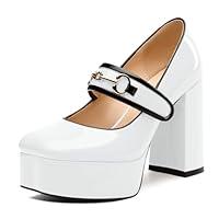 Algopix Similar Product 14 - MERRORI White Mary Jane Shoes for Women