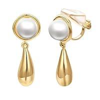 Algopix Similar Product 2 - Airokiy Pearl Clip On Earrings Chunky