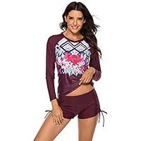 Algopix Similar Product 16 - Womens Long Sleeve Rash Guard Swimsuit