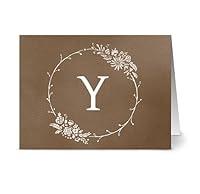 Algopix Similar Product 4 - Note Card Caf Monogram Chocolate Y