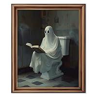 Algopix Similar Product 4 - Ghost Reader in Toilet Halloween Art