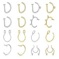 Algopix Similar Product 4 - Longita Fake Nose Ring for Women Gold D