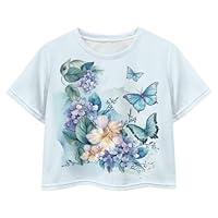 Algopix Similar Product 9 - Pointodoor Butterfly Girls Crew Neck