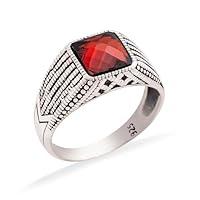 Algopix Similar Product 5 - Dalmarkt Ruby Mens Rings  Handmade