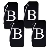 Algopix Similar Product 2 - 4 Pcs Initial Aluminum Luggage Tags