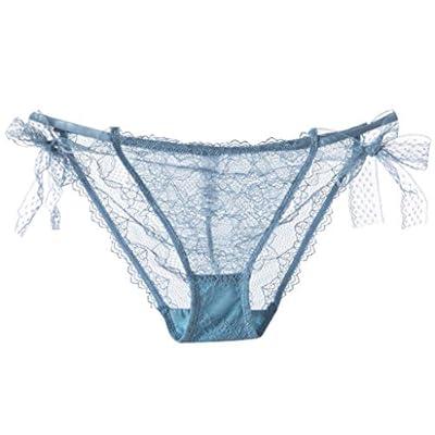 Best Deal for Hanjinr Women's Side Tie Sheer Panties Wild Lace Bikini