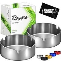 Algopix Similar Product 1 - roygra Ashtray 2 Pack Metal Ashtray 