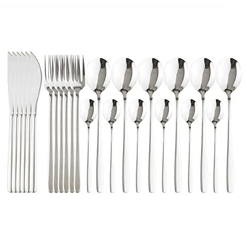 Pleafind 48-Pieces Silverware Set for 8, Flatware Set with Steak Knives,  Stainless Steel Cutlery Set, Include Forks Spoons and Knives Set,  Dishwasher