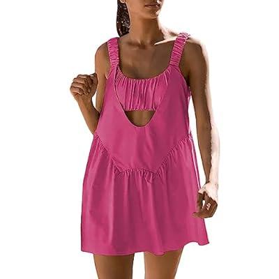  Women Summer Tennis Dress with Built in Shorts and Bra