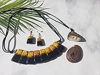 Algopix Similar Product 1 - Tagua gold and black plaques bib