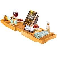 Algopix Similar Product 5 - Luxury Bamboo Bathtub Tray Caddy 