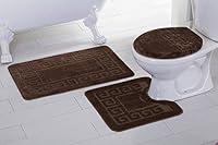 Algopix Similar Product 20 - Fancy Linen 3pc NonSlip Bath Mat Set