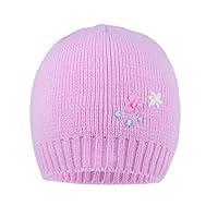 Algopix Similar Product 15 - Kids Two Flower Winter Knit Hat Light