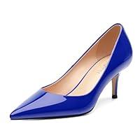 Algopix Similar Product 4 - SHOWFOREST Royal Blue Kitten Heels for