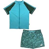 Algopix Similar Product 1 - SwimZip Boys Short Sleeve Rash Guard 