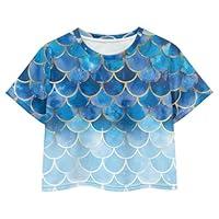 Algopix Similar Product 2 - Pointodoor Mermaid Scale Girl Crop Top