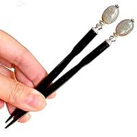 Algopix Similar Product 11 - Set of 2 Labradorite Tidal Hair Sticks