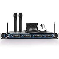 Algopix Similar Product 13 - Pyle 4 Channel VHF Wireless Microphone