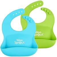 Algopix Similar Product 16 - WeeSprout Waterproof Silicone Baby Bibs