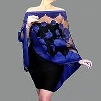 Algopix Similar Product 5 - Dark Blue Wedding Shawl Sheer Black