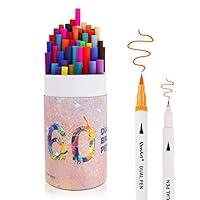 Algopix Similar Product 19 - Dual Tip Brush Markers Pen 60 Colors