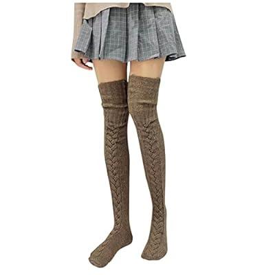 Women's Winter Warm Knitted Leg Warmers High Stockings Long Socks Leggings