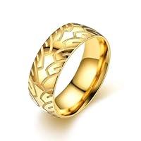 Algopix Similar Product 19 - JEWSACE Titanium Steel Rings Gold Rose