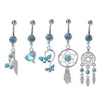 Algopix Similar Product 3 - caralin 5 PcsSet Blue Gem Dream