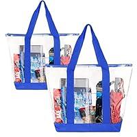Algopix Similar Product 11 - Pack Of 2 Clear Tote Bags for Work