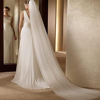 2 Tier Bridal Veil Long Satin Trim White Ivory Tulle Wedding Accessory 3m
