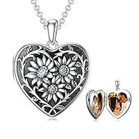 Algopix Similar Product 7 - Dorunmo Sunflower Heart Locket Necklace