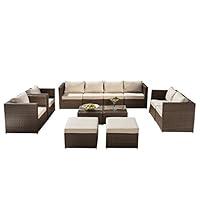 Algopix Similar Product 17 - Supernova 12pc Outdoor Rattan Wicker