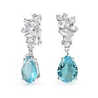 Algopix Similar Product 17 - Aqua Blue Teardrop Cluster CZ Prom