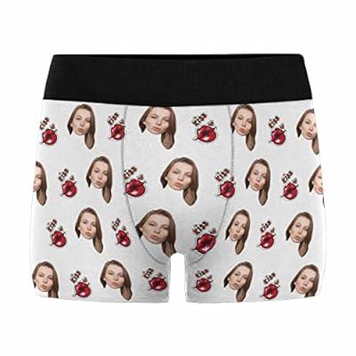 Custom Underwear With Wife's Face Personalized Face Photo Men Boxer Briefs  Valentine's Day for Husband Boyfriend