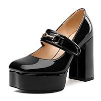 Algopix Similar Product 3 - MERRORI Black Mary Jane Shoes for Women