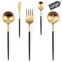 Algopix Similar Product 8 - Blackgold Serving Utensils5 Pieces