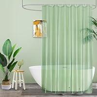 Algopix Similar Product 19 - UFRIDAY Green Clear Shower Curtain