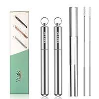 Algopix Similar Product 9 - Vantic Reusable Metal Straws 2 Pack