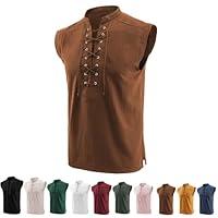 Algopix Similar Product 8 - Mens Cotton Linen Tank Top Shirts