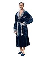 Algopix Similar Product 2 - Lotus Linen Mens Plush Robe Soft