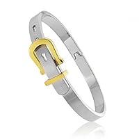 Algopix Similar Product 20 - Two Tone Fashion Belt Buckle Bangle