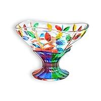 Algopix Similar Product 16 - Murano Glass Flowervine Pattern Compote