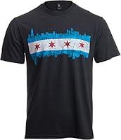 Algopix Similar Product 11 - Chicago City Flag Skyline  Vintage