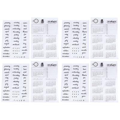 Mixed Calender Planner Week Month Clear Stamps for Card Making Decoration  DIY Scrapbooking, Schedule Silicone Transparent Seal Stamps for Embossing