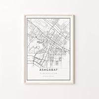 Algopix Similar Product 9 - Ashgabat Print City Map Art Poster