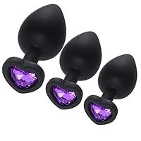 Algopix Similar Product 14 - 3 Pcs 3 Size Silicone Jeweled Anal Butt