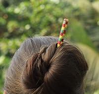 Algopix Similar Product 8 - Colored bone  wood hair pick bright