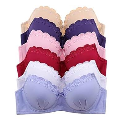 Womens 6 Pack of Everyday Plain, Lace, Wireless Bra