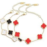 Algopix Similar Product 7 - Dainty 18K Gold Plated Lucky Clover